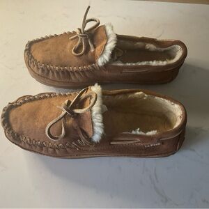 L.L. Bean Brown Shearling Lined Loafers